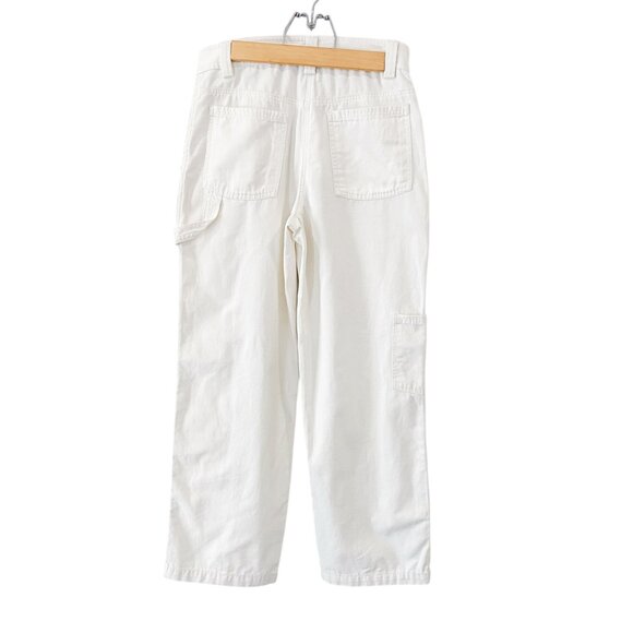 Sunday Best New Oscar Mid-Rise Utility Carpenter Cotton Pant | Size 6 | White - Picture 4 of 10